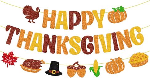 لافتة عيد الشكر السعيدة، عيد الشكر، إكليل الخريف، أوراق القيقب، فطيرة اليقطين، الخريف، تركيا، الحصاد، عيد الشكر، زينة حفلات عيد الشكر in Kuwait