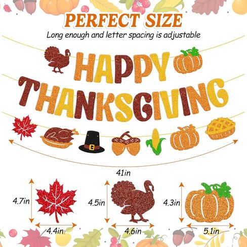 لافتة عيد الشكر السعيدة، عيد الشكر، إكليل الخريف، أوراق القيقب، فطيرة اليقطين، الخريف، تركيا، الحصاد، عيد الشكر، زينة حفلات عيد الشكر in Kuwait