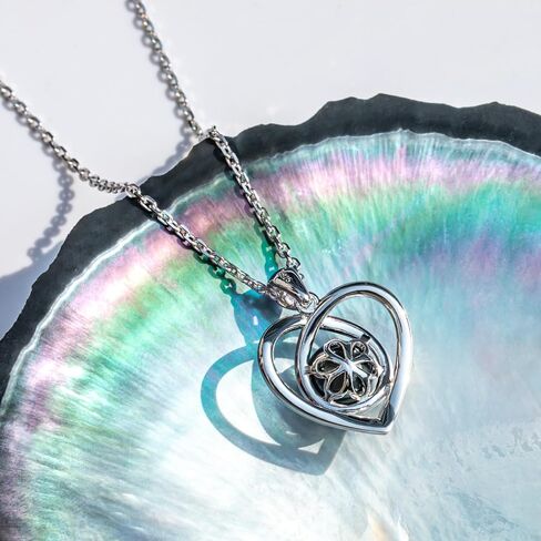 Genuine Tahitian Black Pearl with Moissanite Heart Pendant Necklace, AAA Handselected Black Pearls, D Color Moissanite, 18K White Gold Plated Sterling Silver, 45+2+3mm Adjustable Chain in Saudi Arabia