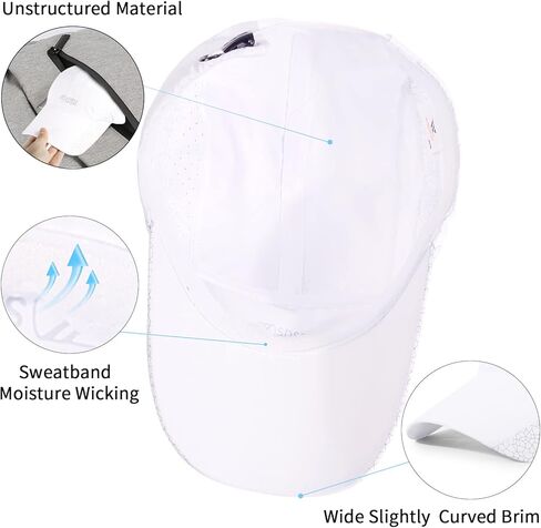 قطعتان من قبعة الجري للنساء والرجال قبعة بيسبول سريعة الجفاف للحماية من الأشعة فوق البنفسجية في الهواء الطلق in Kuwait
