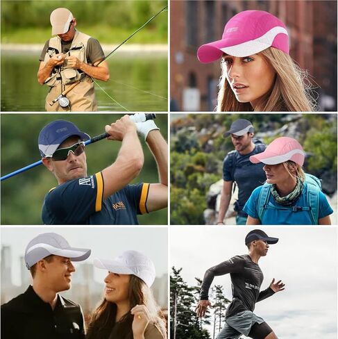 قطعتان من قبعة الجري للنساء والرجال قبعة بيسبول سريعة الجفاف للحماية من الأشعة فوق البنفسجية في الهواء الطلق in Kuwait