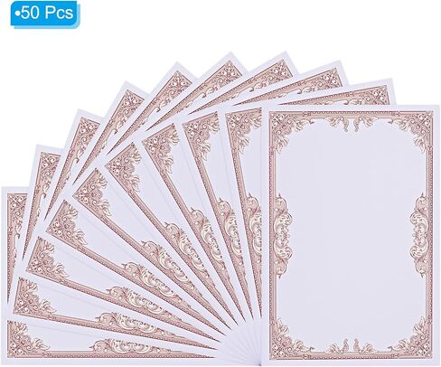 PATIKIL 50 Sheets Blank Certificate Paper, 8.5x11 Diploma Paper 180GSM for Office, Business, Graduation, White Paper with Red Border in Saudi Arabia