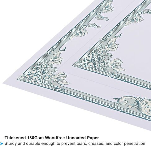 PATIKIL 50 Sheets Blank Certificate Paper, 8.5x11 Diploma Paper 180GSM for Office, Business, Graduation, White Paper with Red Border in Saudi Arabia