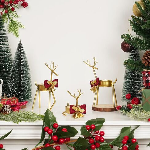 Inweder Christmas Reindeer Tealight Candle Holder：6Pcs Black Reindeer Christmas Decoration for Window Christmas Reindeer Decor for Table Reindeer Votive Candle Holders Christmas Candle Holder Mantel in Kuwait
