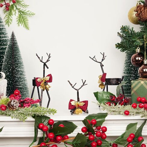 Inweder Christmas Reindeer Tealight Candle Holder：6Pcs Black Reindeer Christmas Decoration for Window Christmas Reindeer Decor for Table Reindeer Votive Candle Holders Christmas Candle Holder Mantel in Kuwait