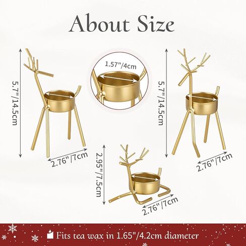 Inweder Christmas Reindeer Tealight Candle Holder：6Pcs Black Reindeer Christmas Decoration for Window Christmas Reindeer Decor for Table Reindeer Votive Candle Holders Christmas Candle Holder Mantel in Kuwait