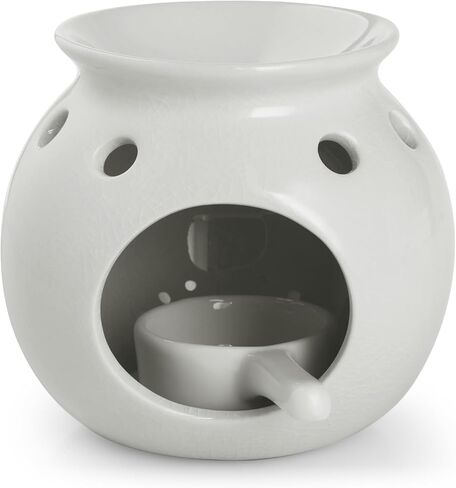 زيت عطري من السيراميك من WD&CD، مواقد زيت السيراميك، حامل شمع متنوع لتدفئة الروائح العلاجية، موزع شموع معطرة، ديكور غرفة نوم المنزل، أبيض in Kuwait