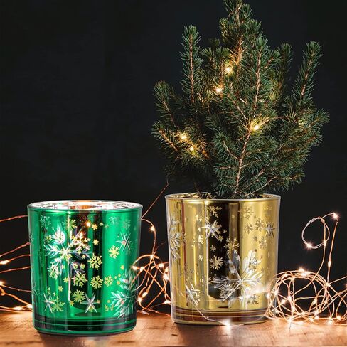 Christmas Candle Holders, Glass Tealight Votives Set of 3,Christmas Decorations Indoor,Holiday Centerpieces Table Decor in Saudi Arabia
