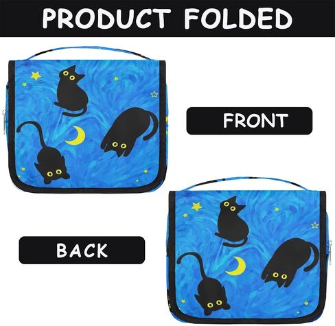Cute Cat Travel Toiletry Bag with Hanging Hook for Women and Girls, DeepSkyBlue Cosmetic Makeup Case Organizer for Accessories, Shampoo, Full Sized Container, Toiletries in Saudi Arabia