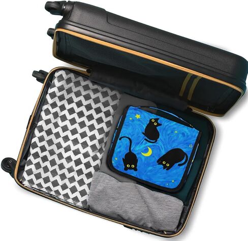 Cute Cat Travel Toiletry Bag with Hanging Hook for Women and Girls, DeepSkyBlue Cosmetic Makeup Case Organizer for Accessories, Shampoo, Full Sized Container, Toiletries in Saudi Arabia