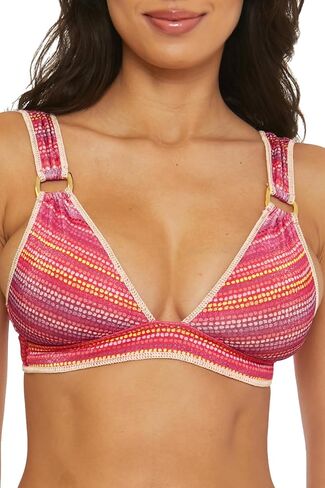 BECCA Women's Standard Rainbow Sunset Halter Bikini Top, Adjustable, Tie Back, Swimwear Separates in Saudi Arabia