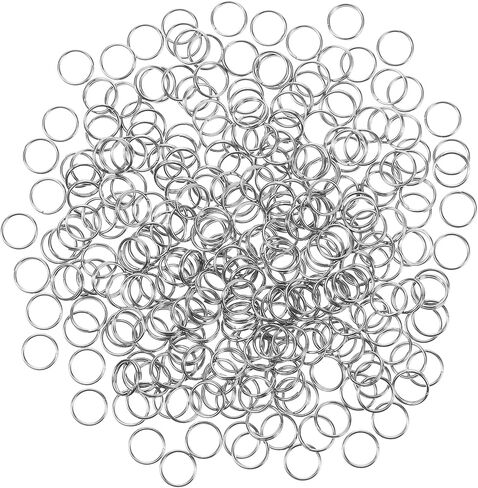 Sibba 200 Pcs Split Jump Rings for Keychains Double Loops Metal Key Rings Small Connectors Stainless Steel Jump Rings Findings Silver Keychain for Jewelry Making Necklaces Bracelets DIY(6MM) in Saudi Arabia