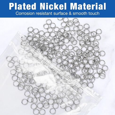 Sibba 200 Pcs Split Jump Rings for Keychains Double Loops Metal Key Rings Small Connectors Stainless Steel Jump Rings Findings Silver Keychain for Jewelry Making Necklaces Bracelets DIY(6MM) in Saudi Arabia