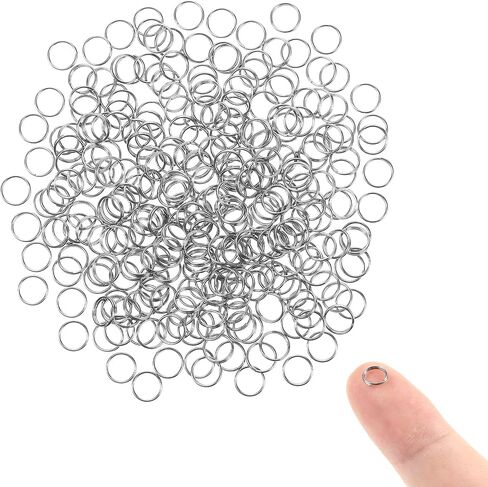 Sibba 200 Pcs Split Jump Rings for Keychains Double Loops Metal Key Rings Small Connectors Stainless Steel Jump Rings Findings Silver Keychain for Jewelry Making Necklaces Bracelets DIY(6MM) in Saudi Arabia