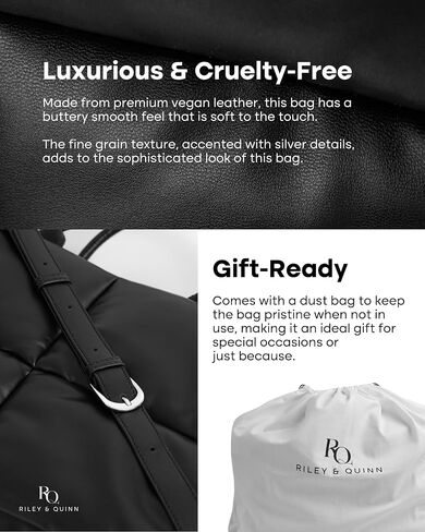 RILEY Large Puffy Bag, Black, Puffer Tote Bag, Soft Leather Crossbody Bags for Women, Simple Modern Puffy Bag, Work Bags for Women Tote Professional, Puffer Purse, Quilted Top Handle Satchel Bag in Saudi Arabia