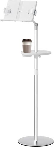 حامل كتب قابل للتعديل للقراءة، حامل كتب سارانا للقراءة بدون استخدام اليدين مع مشبك ورق للصفحة، ارتفاع قابل للتعديل من 24-58 بوصة حامل كتب على الأرضية للمنصة، الكمبيوتر المحمول، الهاتف، كتب الطبخ، ورقة الموسيقى in Kuwait