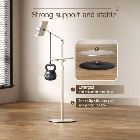 حامل كتب قابل للتعديل للقراءة، حامل كتب سارانا للقراءة بدون استخدام اليدين مع مشبك ورق للصفحة، ارتفاع قابل للتعديل من 24-58 بوصة حامل كتب على الأرضية للمنصة، الكمبيوتر المحمول، الهاتف، كتب الطبخ، ورقة الموسيقى in Kuwait