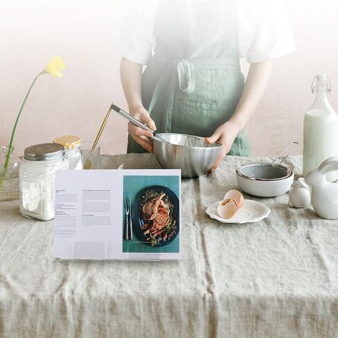 حامل كتب الطبخ الأكريليك من بيوتي فلاير، حامل كتب القراءة مع ارتفاع قابل للتعديل، حامل حامل قابل للطي لعرض كتب الطبخ والأجهزة اللوحية، مثالي للمطاعم والمطبخ والطاولة (الحامل فقط) in Kuwait