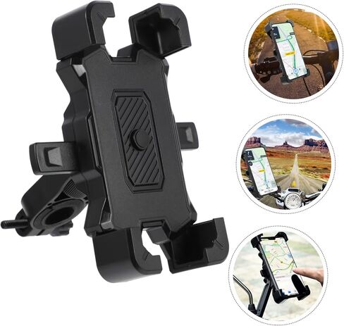 Adjustable Motorcycle Phone Holder Mount Upgraded Handlebar Clamp Secure Scooter Phone Clip Compatible with S22 Ultra and More in Kuwait