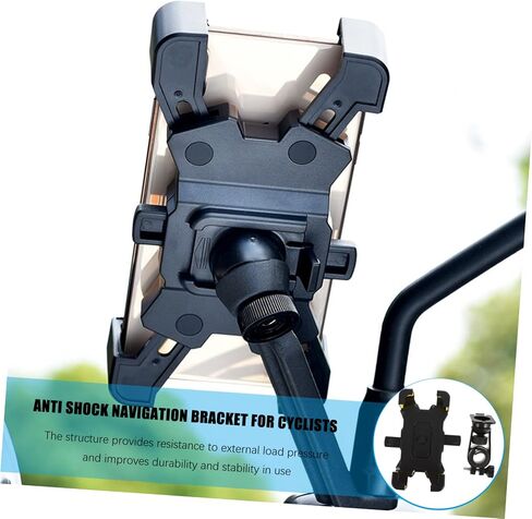 Adjustable Motorcycle Phone Holder Mount Upgraded Handlebar Clamp Secure Scooter Phone Clip Compatible with S22 Ultra and More in Kuwait