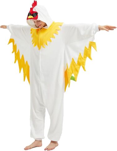 White Chicken Onesie White Chicken Costume Cosplay Thanksgiving Hooded Halloween Christmas Costumes Party in Saudi Arabia