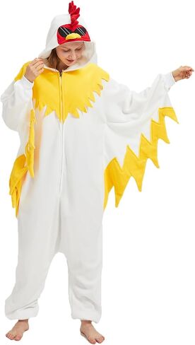 White Chicken Onesie White Chicken Costume Cosplay Thanksgiving Hooded Halloween Christmas Costumes Party in Saudi Arabia