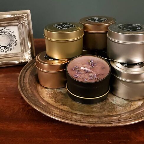 60 عبوة من علب الشموع سعة 118 مل من زوينهو، علب معدنية فارغة مستديرة مع أغطية، حاويات شموع تخزين معدنية محمولة، برطمانات علب الشموع لصنع الشموع، أسود in Kuwait