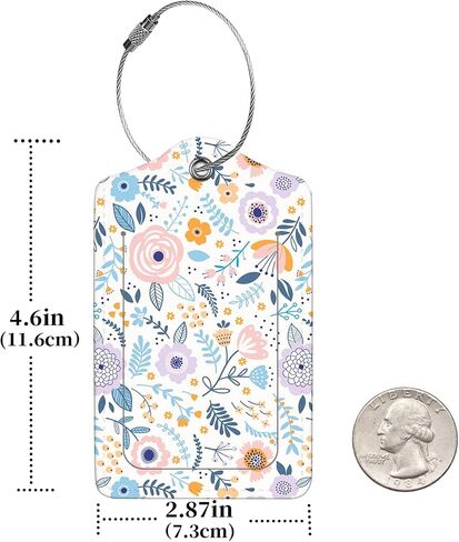 2 Pcs Luggage Tags for Suitcase, Cute Unique PU Leather Travel Bag Tag with Privacy Cover ID Label Address Card and Durable Metal Ring Suitable for Men Women Children Backpack,Cat Riding Dinosaur in Kuwait