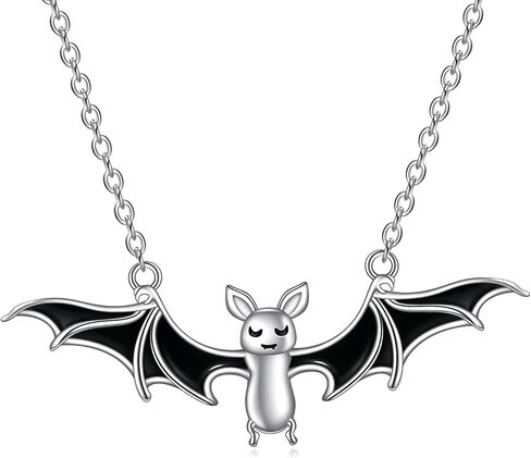 Ghost Necklace Sterling Silver Cat Ghost Necklace Bat Necklace Pendant Necklace Jewelry Halloween Gifts for Women in Saudi Arabia