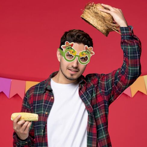 12 قطعة من زخارف حفلات العيد المكسيكية، سينكو دي مايو ورقة النظارات الصبار الفلفل الحار بينياتا in Kuwait