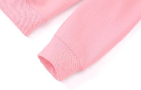 سويت شيرت أنيق بقلنسوة باللون الوردي الكرزي للفتيات الصغيرات والكبيرات - قميص بلوفر ناعم بأكمام طويلة مقاس 6-18 in Kuwait