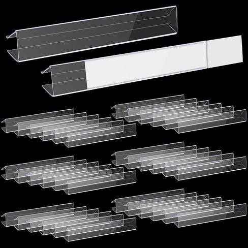 Teling Shelf Label Holder, Clear Plastic 0.875'' x 6'' Shelves Clip Wood Metal Tags Ticket Sign Label Holders for .75'' Thick Shelves Includes Matched Blank Inserts Offices Libraries(15 Pieces) in Saudi Arabia