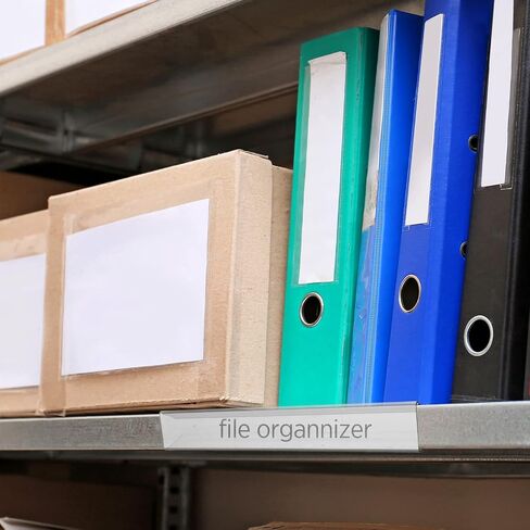 Teling Shelf Label Holder, Clear Plastic 0.875'' x 6'' Shelves Clip Wood Metal Tags Ticket Sign Label Holders for .75'' Thick Shelves Includes Matched Blank Inserts Offices Libraries(15 Pieces) in Saudi Arabia