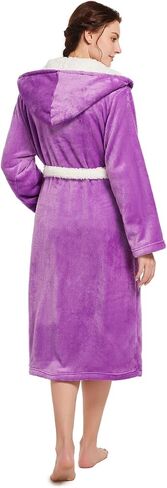 Womens Hooded Robe,Plush Fleece Soft Robe for Women,Cozy Warm Bathrobe,Spa robe With Pockets in Saudi Arabia