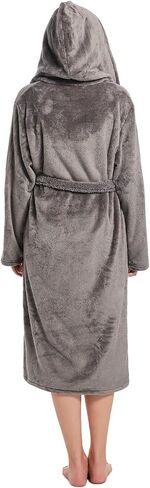 Womens Hooded Robe,Plush Fleece Soft Robe for Women,Cozy Warm Bathrobe,Spa robe With Pockets in Saudi Arabia