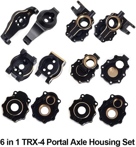 TRX4 Brass Counterweight Black Coating Portal Axle Housing for 1/10 RC Crawler TRX6 TRX4 Upgrade Parts (8 in 1 Set) in Saudi Arabia
