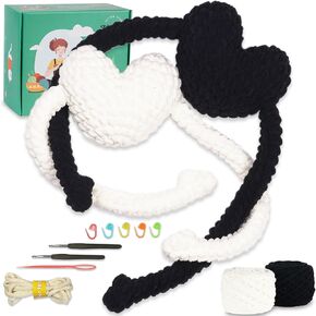 ZBAN Crochet Kit for Beginners,Crochet Kit Christmas Gifts with Step-by-Step Video Tutorials,Beginner Crochet Kit Handmade Gift for Anniversary,Birthday Christmas Gift(Tulip Bunny)