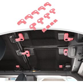 for Bronco Hardtop Roof Removal Switch Handle Cover Trim for Ford Bronco 2021 2022 2023 Pink Interior Accessories 13pcs