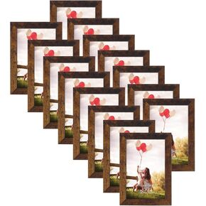 HORLIMER 4x6 Picture Frame Set of 15, Black Picture Frames Display 4 by 6 Photo for Wall or Tabletop