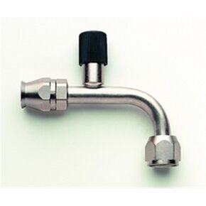 Aeroquip FCE1833 Nickel-Plated Steel -08AN A/C 90-Degree Female O-Ring Pilot with Service Port