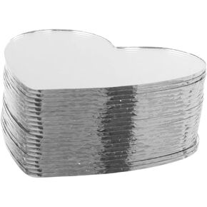 EXCEART Round Mirror Tile Trim 30Pcs Heart Mirror Mini Size Heart Mirror Tiles Small Heart Mirror DIY Mosaic Mirror Circles Tiles for Arts and Crafts Projects Ornament Crafts Heart Shaped Mirror