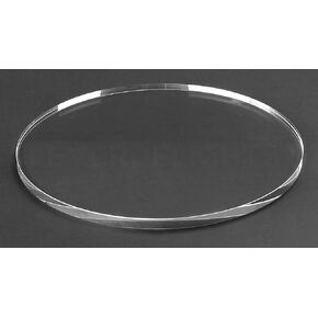 CleverDelights 4" Round Glass Tile - Clear Flat 4 Inch Circle