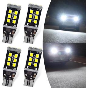 Pack-4 Car T15 LED Reversing Light, 2835-15SMD Bright Turn Signal Brake Light, Stable IC Driver Long Life Bulb, Universal Plug and Play Bulb Replacement for Cars (Yellow)