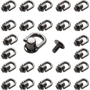 Pocoxll 20Pcs Grey Purse Hardware D Ring Rivets，Ball Post Head Buttons Stud Screw for Purse Straps and Leather Crafting