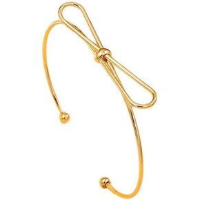 Gold Bow Bangle for Women Trendy Bowknot Open Cuff Bangle Bracelets Wedding Bridesmaid Prom Gift