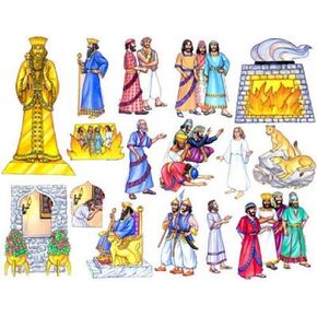 Daniel & The Lion's Den Toggle Size Felt Figures for Bible Flannel Board Stories- Precut + Lesson Guide/Activity Page & Story of Shadrach Meshach Abendego
