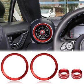 Auovo Air Conditioner Vent Ring Interior Accessories Compatible with Subaru BRZ Toyota GR86 2022 2023 2024 2025 Car Dashboard Air Conditioning Vent Outlet Trim Cover Aluminum Alloy 4pcs (Red)