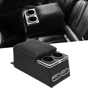 Nisorpa Upgrade Universal Center Console Organizer, Center Console Organizer with Cup Holder& Phone Holder for Car, Truck, and Van, Back Bench Seat Armrest Middle Storage Box