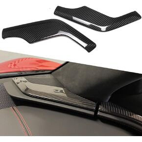 Genuine Carbon Fiber Dashboard Strip Trim for Corvette C8 Z51 Z06 ZR1 Coupe Convertible 2020 2021 2022 2023 2024, Central Console Dash Board Cover (Black Carbon Dashboard Panel Trim)