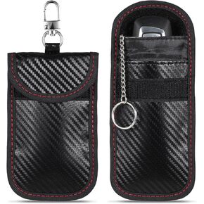2 Pack Faraday Bags for Key Fob, Faraday Key Fob Protector Car Security Protection Pouch Anti-Theft Pouch RFID Key Fob Signal Blocker Black Key Fob Cage, Keyless Vehicles Fob Case